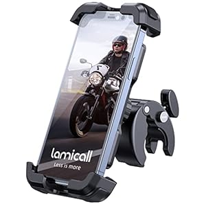 Lamicall Mobiele telefoonhouder motorfiets, telefoonhouder fiets – 2022 universele 360° stuurhouder voor iPhone 14 Pro Max Plus, SE, 13 12 Pro Max Mini, 11 Pro Max, Xs, XR, X, 8, 7, 6, Samsung S10 S9, smartphone