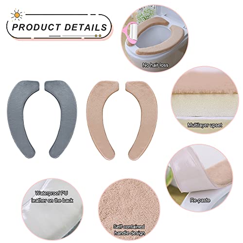 Gukasxi WC-Sitzbezug, 2 Paar Toilettensitzbezug Dicker Und Wärmer Wc-Sitz Pad WC Wärmer Pad, Waschbarer WC Abdeckung Cover Pad Toilettensitzkissen – Bild 4