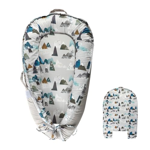 Image of Baby Lounger Replacement Cover, Newborn Lounger cover for 0-12 Months, Breathable & Portable Infant Lounger Case, Soft Baby Floor Seat Cover for Travel, Machine Washable (Cover Only), Mountain