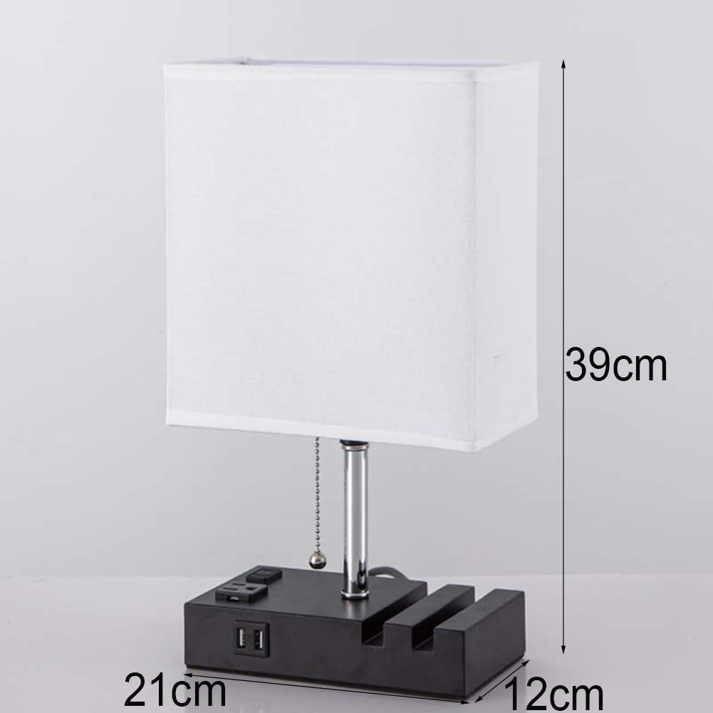 Lampa stołowa z funkcją ładowania, złącze USB A+C, lampki biurkowe, lampki do czytania, abażur lniany, metalowa podstawa, lampki nocne z włącznikiem, sypialnia, salon, biała