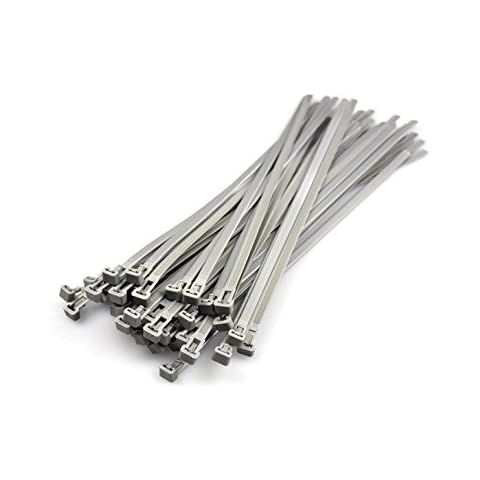 Silver Releasable Cable Ties 7.2mmx300mm, 50 Pieces Cover