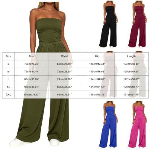 Combinaison bustier froncé jambes larges pour une silhouette d'été fluide