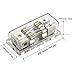 Freajoin 4/8 Gauge AWG AGU Fuse Holder Fused Distribution Block 4 Gauge in to 2 x 8 Gauge Out with 2PCS 100A Gold-Plated Fuses
