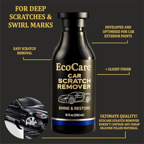 Image of EcoCare Car Scratch Removal | For Scratches and Scuff Marks | All-in-One Paint Restorer Wax With Microfiber Cloth & Storage Box | For Cars, Bikes, EV's & SUV's | Complete Kit | 295ML (Pack Of 1)