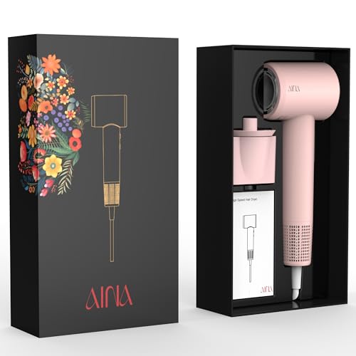 AINA Hair Dryer, Blow Dry for Women 4C Thick Hair - Brushless Motor, 110,000 RPM Lightweight, Ionic Travel Professional (Baby Pink) - Image 5