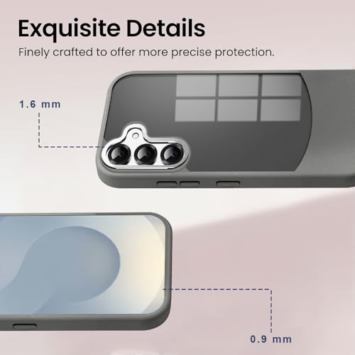 Image of KARWAN️Fusion Edge Leather Transparent Mobile Back Case | Slim Fit | Anti-Fingerprint| Scratch-Resistant | Premium Grip | Shockproof case | Back Cover for Samsung Galaxy S24 Plus || Grey