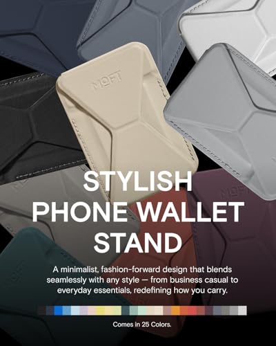 Image of MOFT Magnetic Wallet Stand Compatible with iPhone 16 /15 /14 /13 /12 Series, Angle Adjustment & MOVAS Phone Stand, Light Earthen Beige