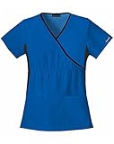 Cherokee Women's Mock Wrap Knit Panel Top, Royal, Small