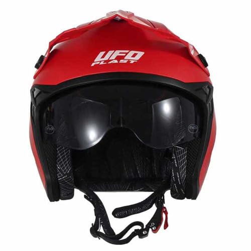 Casque jet UFO PLAST SHERATAN rouge XS en polycarbonate haute résistance