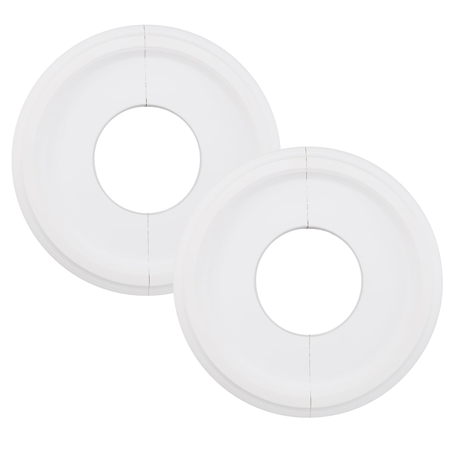 Woogim 2PCS White Split Ceiling Medallion 9.84" PU Round Lighting Ceiling Medallion Ring Home Lighting Ceiling Medallions for Light Fixtures and