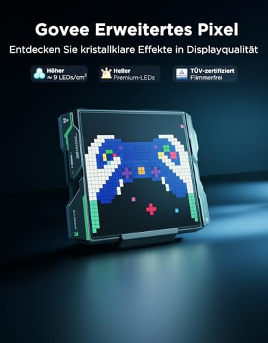 Govee Pixel Licht Gaming Quadrat, 32x32 RGB Pixel Art LED Panel mit AI-fähig, DIY-Funktion mit 150 Szenenmodi und 10 Musikmodi, 30fps/s, Arbeiten Sie mit Alexa und Google Assistant für das Spielzimmer 2