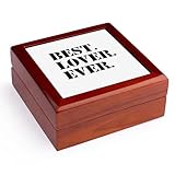 3dRose Best Lover Ever - fun humorous romantic love gifts for anniversary or Valentines day - funny humor Jewelry Box 7 x 7 inch with 4 inch tile