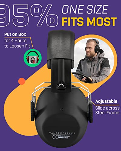 Vanderfields Shooting Ear Protection Earmuffs - Cancelling Safety Ear Muffs For Noise Reduction Hearing - Adult #TOP2