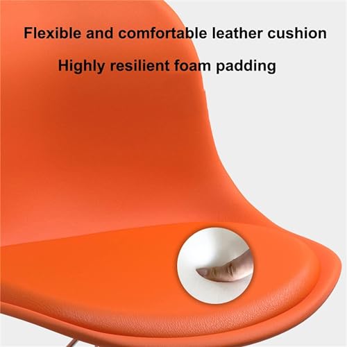 Image of 360 REVOLVING Height Adjustable Swivel BAR Stool /Kitchen Chair Suitable for Kitchen, Cafeteria, Dining, Office, Shops, Counter seat, Breakfast, Pub (Black Base) (Orange)