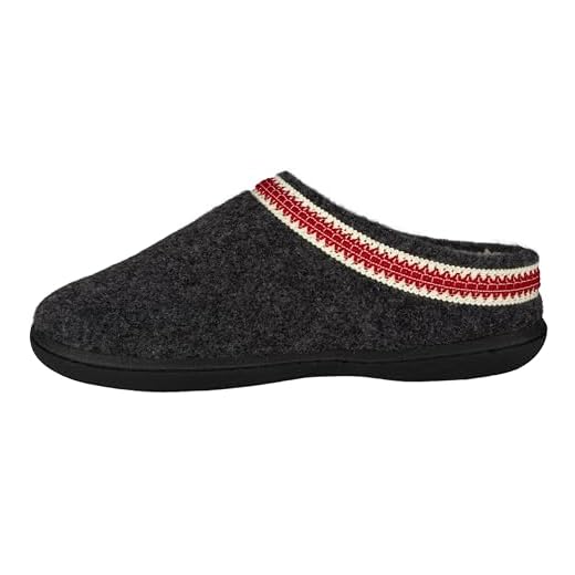 Clarks Womens Wool Felt Clog Slippers Warm Cozy Indoor Outdoor Faux Plush Soft Fur Lined Slipper for Women (Charcoal, 9 M US)