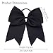 2Pcs Cheer Bows - Ponytail Holder Elastic Band Bows - Hair Accessories for Girls - Softball & Cheerleading (8inch, White & Black)