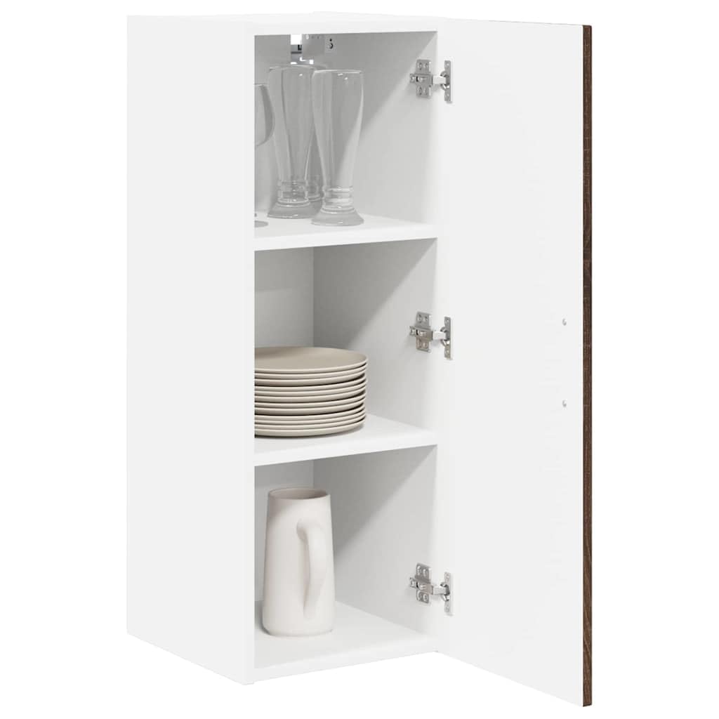 Wandschrank Lucca Brauneiche Holzwerkstoff 30 x 31 x 80 cm mit Tür und Regal, Küchen- und Esszimmer Aufbewahrung, Stauraum Organizer für Vorratsschrank und Sideboard