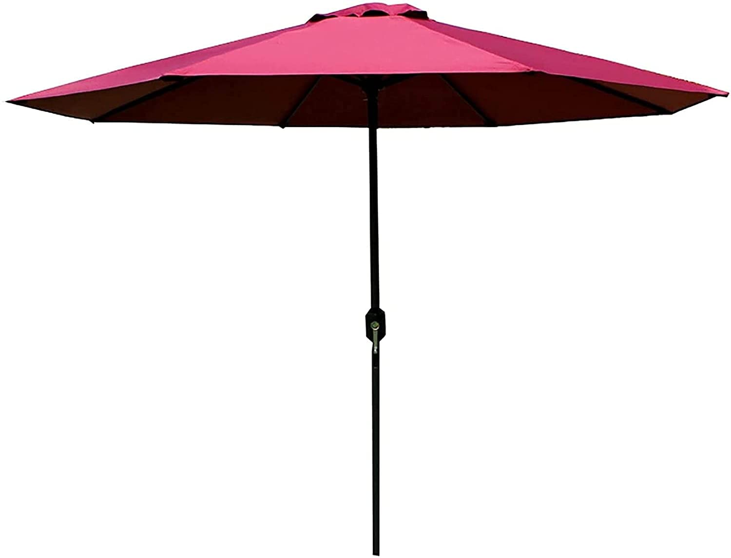 JOMRTS Round Patio Outdoor Garden Umbrella,Crank Handle for Family Beach Barbecue Bar Camping Balcony Parasols (Red 2.5x2.7m)