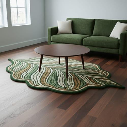 Image of Hand Made Tufted Carpet Premium Wool Abstract Irregular Design Non Slip Area Rug for Living Room Weight- |9 Pound|Size-3x5 Feet (36x60 Inch)