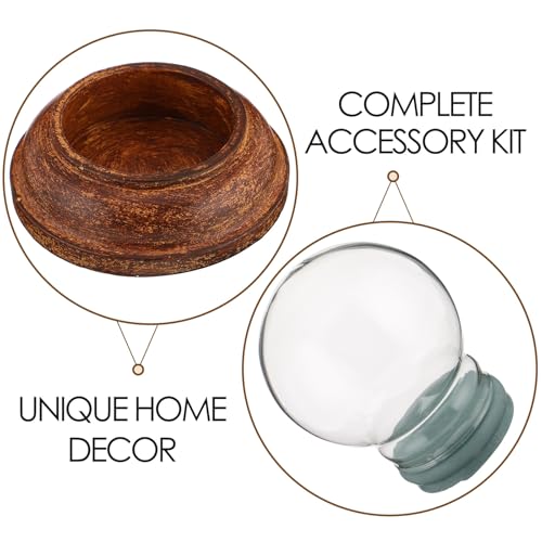 Kit de bola de nieve DIY de 65mm con base redonda marrón 4