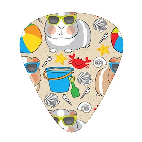 ハムスターパターン ギターピック Guitar Pick 12枚セット ティアドロップ型 エレキギター/アコースティックギター/クラシックギター/ベース等の練習に最適な12枚セット