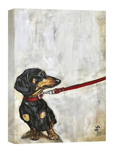 Toile teckel Artko 30x40 cm décoration Victoria Coleman Battle of Wills