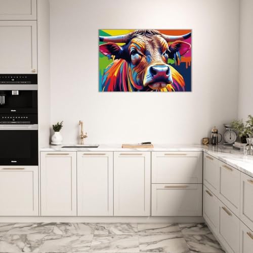 Tableau Pop Art Vache poster moderne pour relooker un mur blanc vide - 2