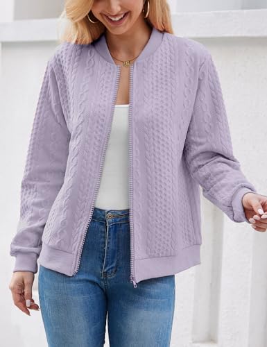 Image of WROLEM Zip Up Sweatshirts for Women Casual Outfits Cardigan Outerwear Trendy Winter Jackets Coat