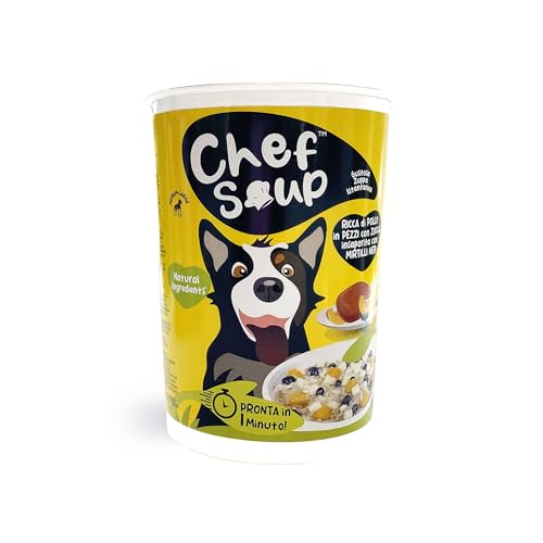 Chef Soup PF40201 Instantanea-Suppe für Hunde mit Kürbis und ganzen Blaubeeren, 50 g = Portion mit 400 g für Hunde ab 20 kg, 1 Minute