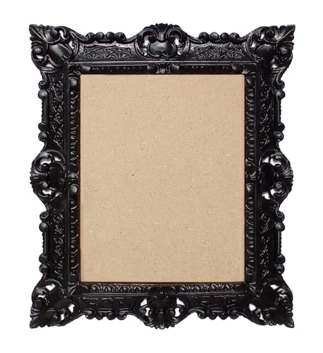 LIGUORO SHOP Cadre rectangulaire de style baroque vénitien imitation vintage shabby chic, 45 x 37 cm pour photo poster imprimé (Noir)