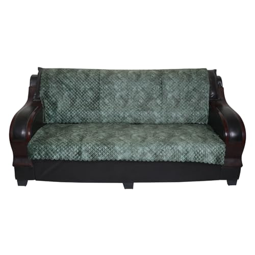 Image of 7 Seater Sofa Cover | Universal Non-Slip Fully Covered Protector for 3+2+2 Sofa Set | Durable Slipcover for Living Room Quilted Luxe (Chocolate Brown)
