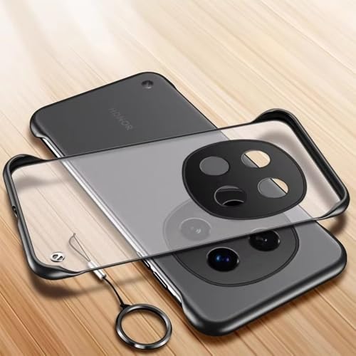 Image of REALCASE Model Back Cover Case | Stylish Frameless Matte Hard Back Skin | Soft TPU Shock Proof Bumper Back Cover Case for Model 5G (Black, Honor X9C 5G)