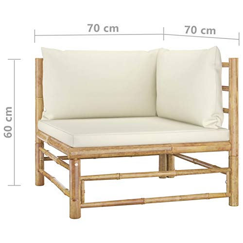Festnight Gartenlounge Loungemöbel Terrasse Gartenmöbel Set Bambus Garten Lounge Sofa Outdoor Couch Set Sitzgruppe Garten Sofagarnitur Terassenmöbel 12-TLG – Bild 7
