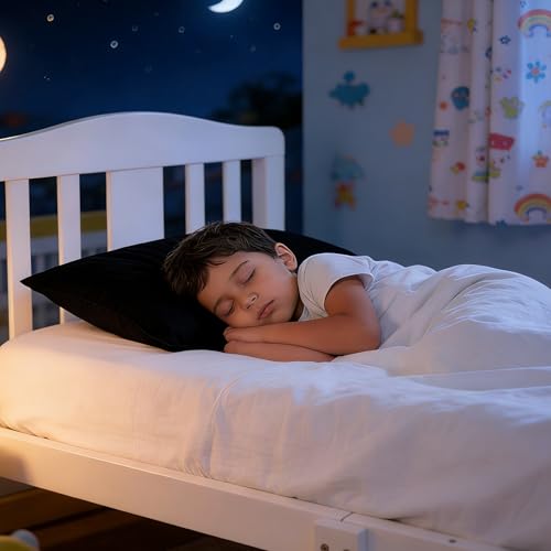 Image of NTBAY 2 Pack Pillows with Pillowcases, Soft Cotton Down Alternative 14x20 Envelope Pillows for Sleeping in Crib Bed - Machine Washable - Breathable Travel Pillow, Black