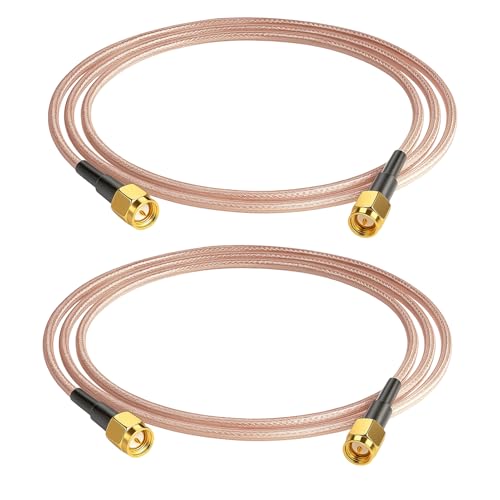 GEU Lot de 2 32cm Câble Antenne TV SMA Mâle à Mâle RG316 Cable Coaxial Rallonge LNA Faible Bruit pour SDR RTL Récepteur ADS-B VNA TV Câbles D'antenne Coaxial SWR Analyseur de Spectre Mètre