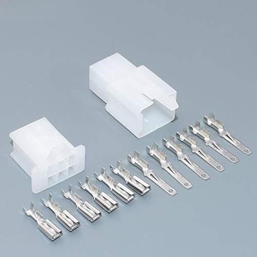 Yierxjwshx (10pcs)- 6 Way 6 Pin 2.8mm Car Mini Electrical Connector Plug Pin Connectors