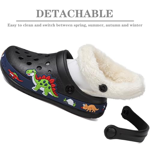 Image of Toddler Lined Clog Slippers Winter Garden Sandals Kids House Shoes Warm Slip On Sneakers Cartoon Slides for Boys and Girls Children Indoor Outdoor