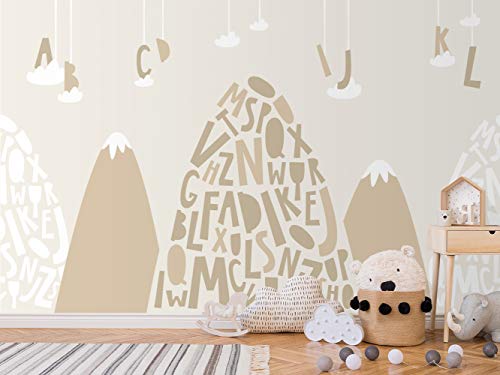 Oedim Fotomural Infantil Vinilo para Pared Montañas de Letras | M...