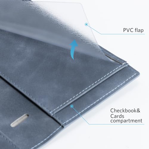 CoBak Premium Leather Checkbook Cover - RFID Blocking, Classic Design, Slim & Durable - Perfect for Personal & Business Checks
