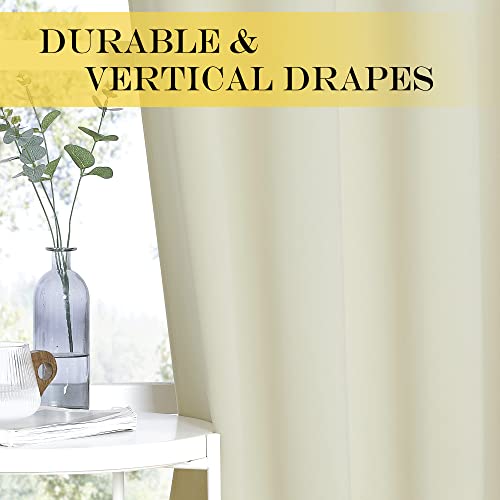 NICETOWN Beige Blackout Sliding Door Curtains for Bedroom - Grommet Blackout Room Darkening French Door Sound Reducing Thermal Curtain Window Treatment for Living Room (W100 x L95, 1 Panel)