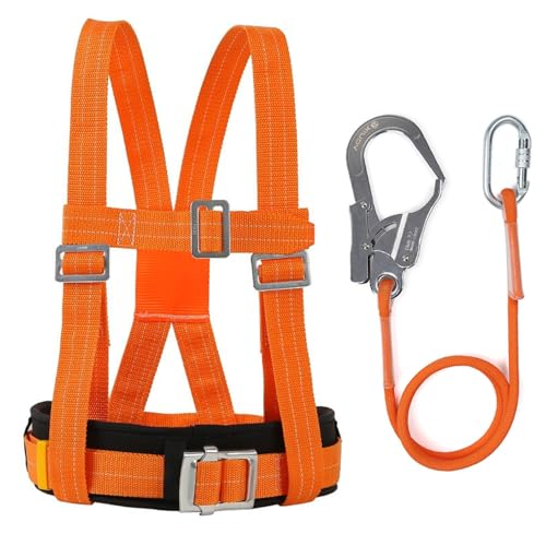 Cinturón de seguridad anticaídas, 1,6 m, juego de seguridad contra caídas, para techadores, trabajo aéreo, protección contra caídas, juego completo, arnés de escalada ajustable, 100 kg