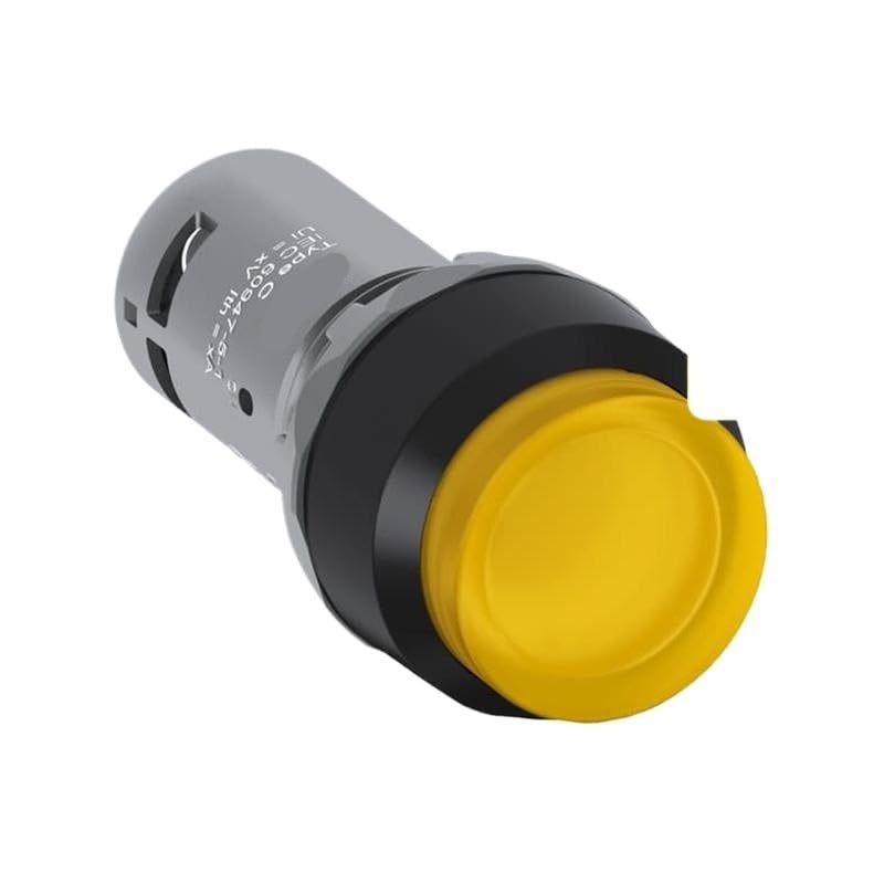 Bouton plat lumineux CP2-13Y-10 interrupteur plastique jaune encastrable 22mm CP