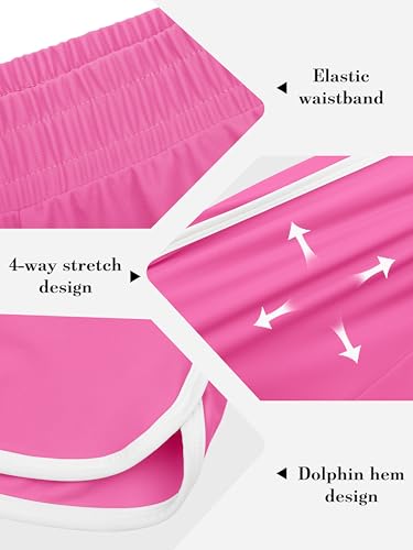 Image of Resinta 4 Packs Girls Soccer Shorts Toddler Girls Athletic Shorts Quick Dry Workout Dolphin Kids Active Shorts