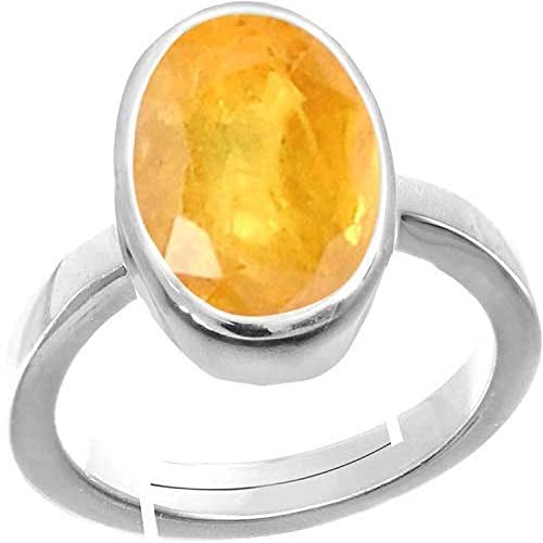 kirti sales 10.25 Ratti 9.55 Carat Natural Yellow Sapphire Pukhraj Stone Panchdhatu Adjustable Silver Ring for Men and Women-picture-38