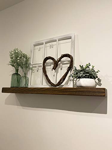 Joel's Antiques Floating Wall Shelf - 30-Inch Wood Decor & Shelving For Bathroom, Kitchen, Living Room - Wall-Mounted, Wooden Hanging Display - Medium Brown, 30" X 8" X 2" #TOP4