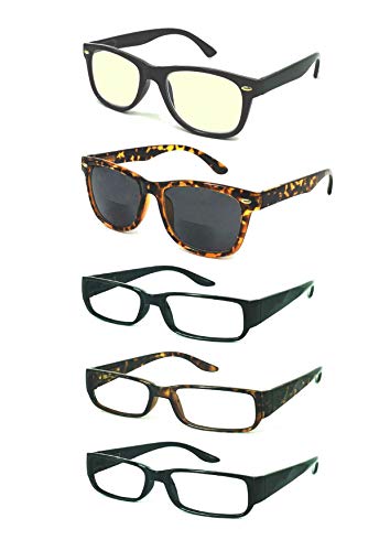 Pandora's Value 5 Pack All Purpose Reading Glasses-Womens for Anti Blue Light Computer