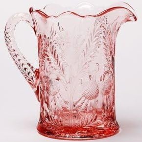 Pitcher - Inverted Thistle- American Made - Mosser Glass USA (Pink)