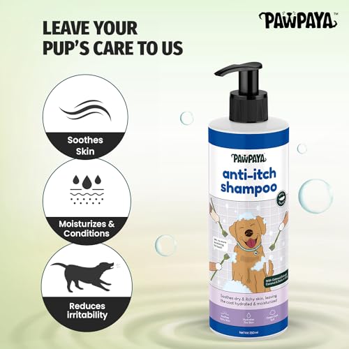 Image of Pawpaya Shampoo Pawpaya Shampoo for Dogs | Gentle Deep Cleansing Formula for Healthy Skin & Soft, Shiny Coat | Suitable for All Dog Breeds & Coat TypesDogs (Anti-Itch Shampoo)