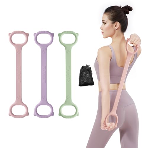 Figure 8 Workout Resistance Band – 3 Elasticities Optional 20 30 40lb, Thicker Durable Arm Back Shoulder Exercise Elastic Rope Yoga Straps Pilates Flexbands, Physical Therapy Stretch Bands