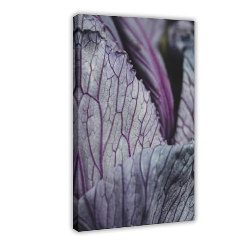 Toile florale violette séchée grand format 61x91cm tableau déco chambre adulte